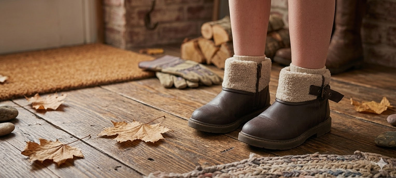 Girls' Winter Wonderland Faux-Leather Ankle Boots – Size 12 Kids