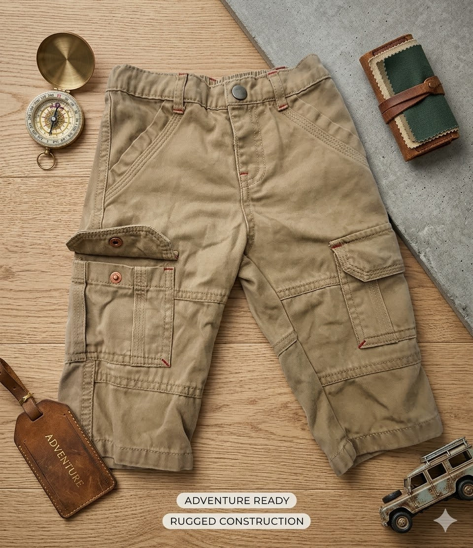Woolworths Baby Boy 100% Cotton Adventure Cargo Pants (6-12 Months)