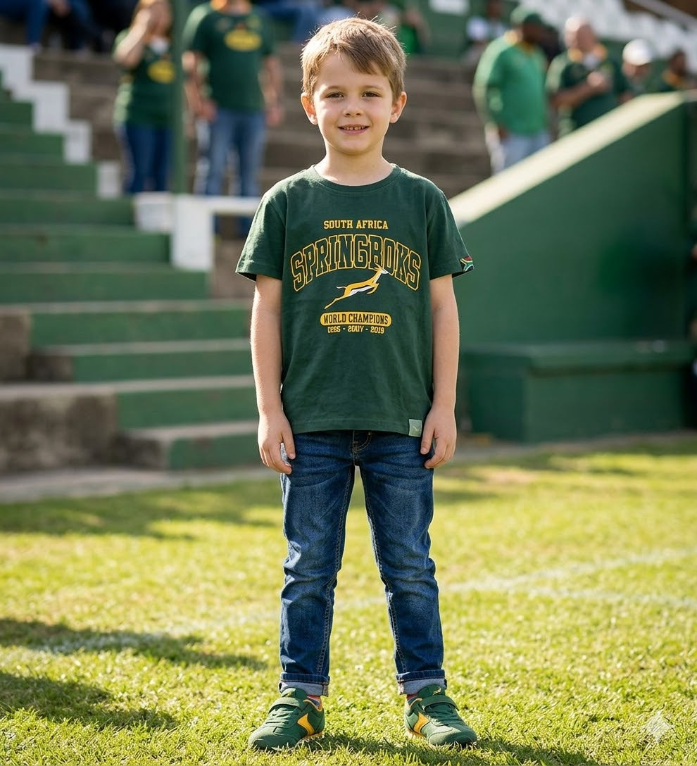 Springboks Kids' Official "World Champions" Cotton T-Shirt