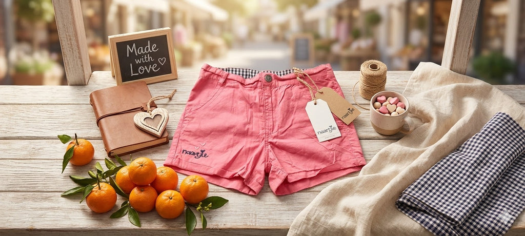 Naartjie Kids Girls' Heart-Pocket Cotton Shorts