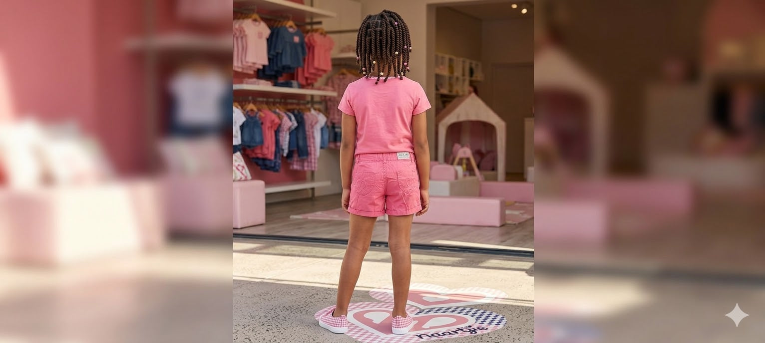 Naartjie Kids Girls' Heart-Pocket Cotton Shorts