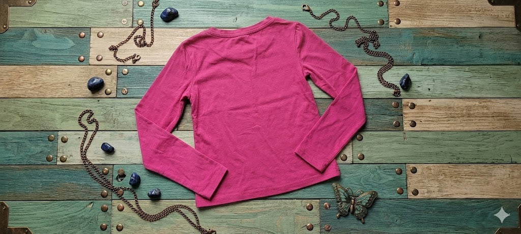 Girls' Vibrant Magenta Long Sleeve Essential Top