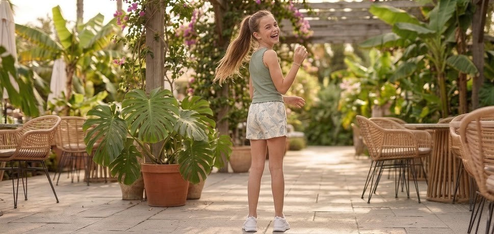 Girls’ Botanical Print Cotton Adventure Shorts