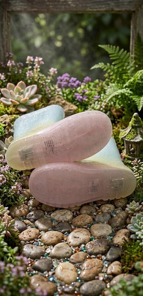 "Shine from the Heel" Pastel Glitter Boots  – Girls' Size 12