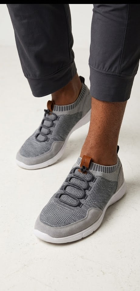 K-Way Men’s Grey Marl Knit Slip-On Sneakers – Size 10 – Excellent Condition