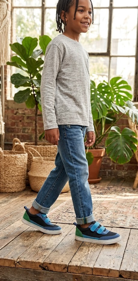Step into Style: Boys’ Multi-Color Canvas Sneakers
