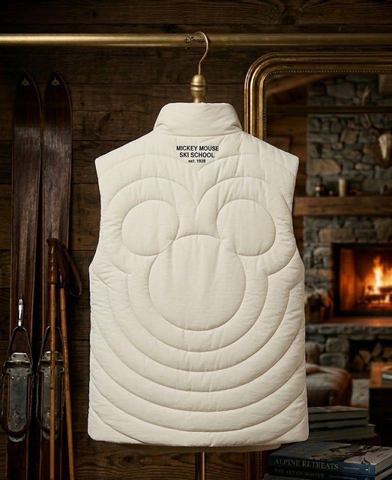 Disney BoxLunch Mickey Mouse Ski Club Quilted Puffer Over