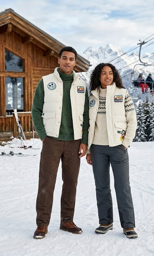Disney BoxLunch Mickey Mouse Ski Club Quilted Puffer Over