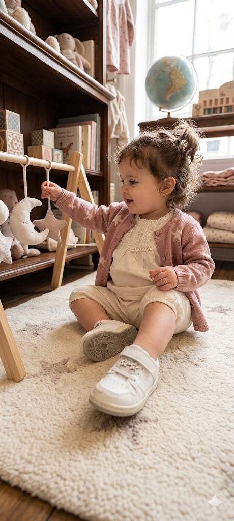 Sparkling Star Toddler Sneakers – White | Size 5