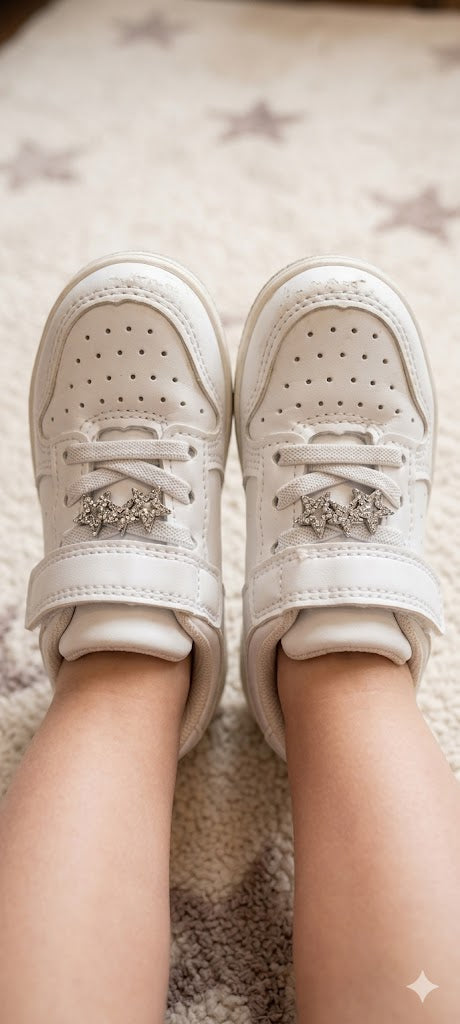 Sparkling Star Toddler Sneakers – White | Size 5