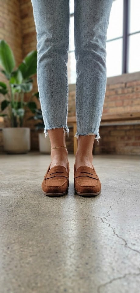 Classic Everyday Penny Loafer – Tan Suede Finish