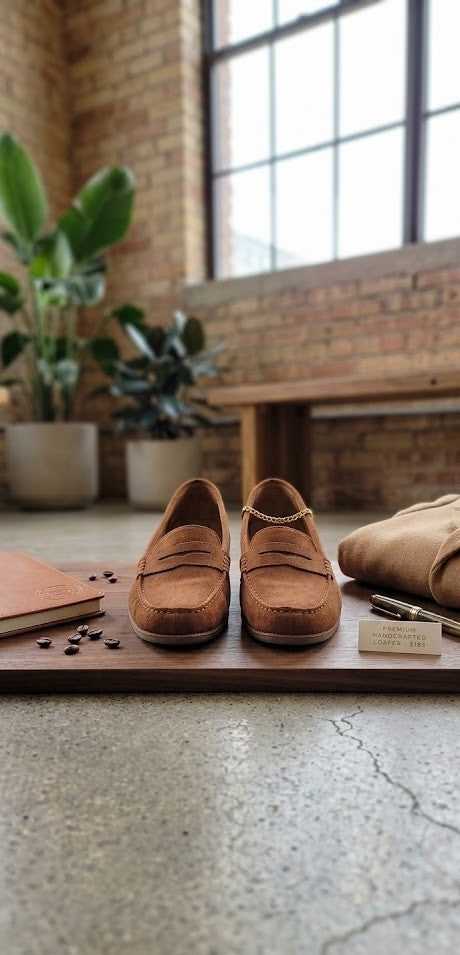 Classic Everyday Penny Loafer – Tan Suede Finish