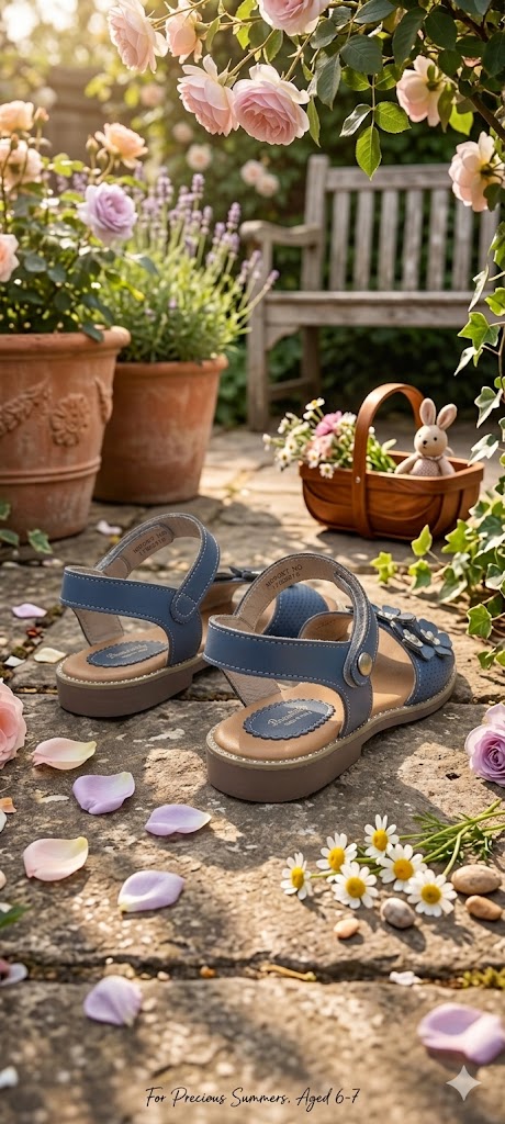 Pre-Loved Spoilt Girls Floral Appliqué Sandals – Blue