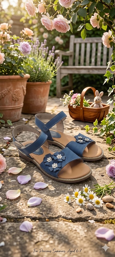 Pre-Loved Spoilt Girls Floral Appliqué Sandals – Blue