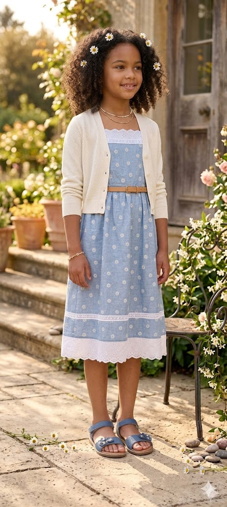 Pre-Loved Spoilt Girls Floral Appliqué Sandals – Blue