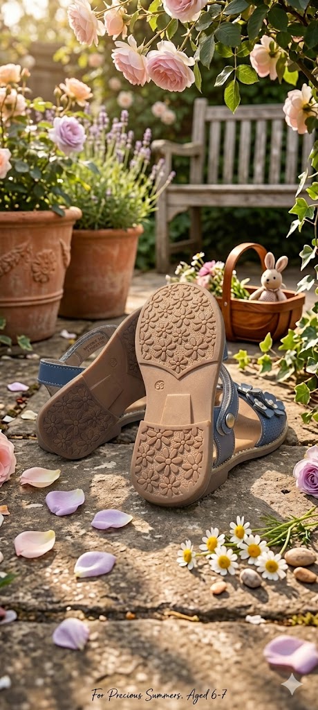 Pre-Loved Spoilt Girls Floral Appliqué Sandals – Blue