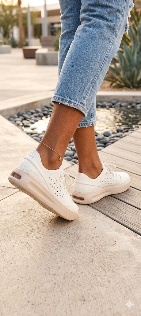 Crocs Women's Classic Slip-On Sneakers - Off-White/Peach - Size 7