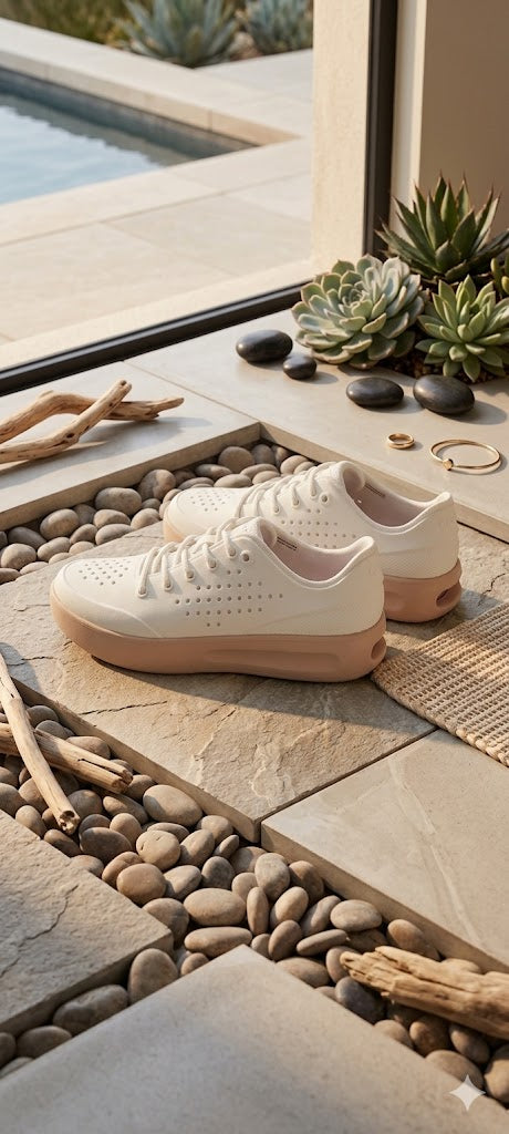 Crocs Women's Classic Slip-On Sneakers - Off-White/Peach - Size 7