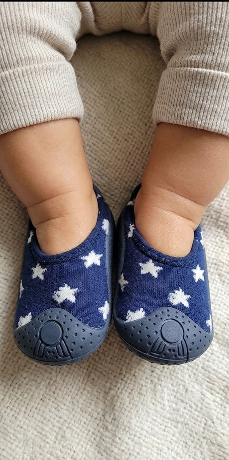 Starry Night Baby First Walkers | Blue & White (6-9 Months)