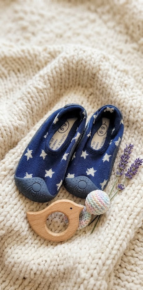 Starry Night Baby First Walkers | Blue & White (6-9 Months)
