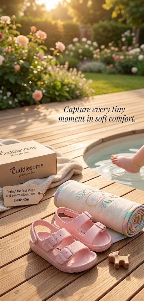 Cuddlesome Size 4 Girl's Pink Sandals (18-24 Months, Very Good Condition)