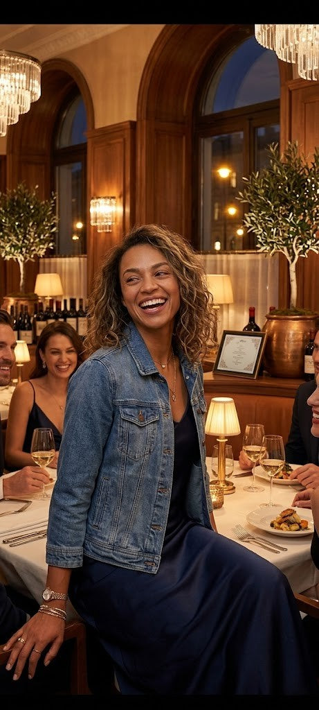 Chic Cropped 3/4 Sleeve Denim Jacket – Vintage Blue (Size 38)