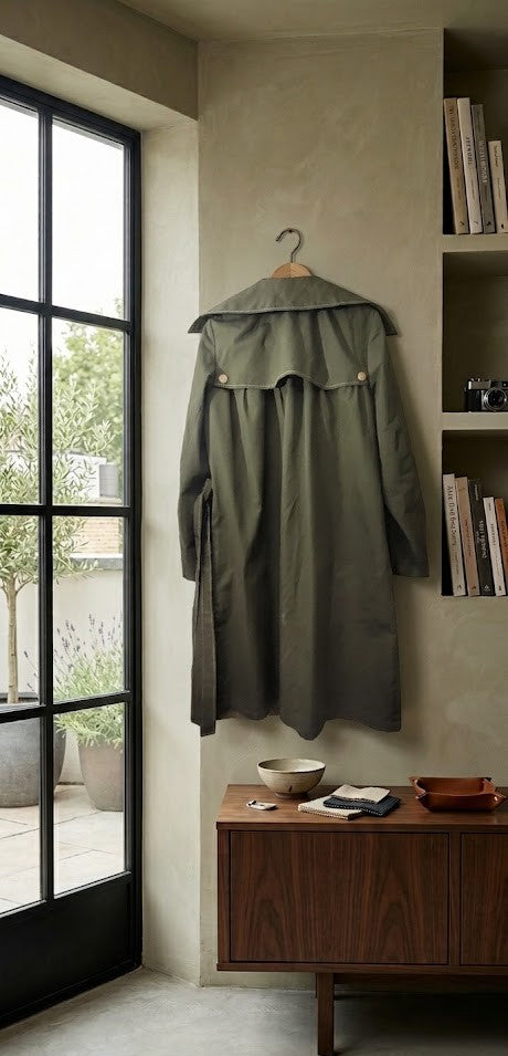 The Ultimate Urban Trench: Olive Utility Overcoat (Size 38)