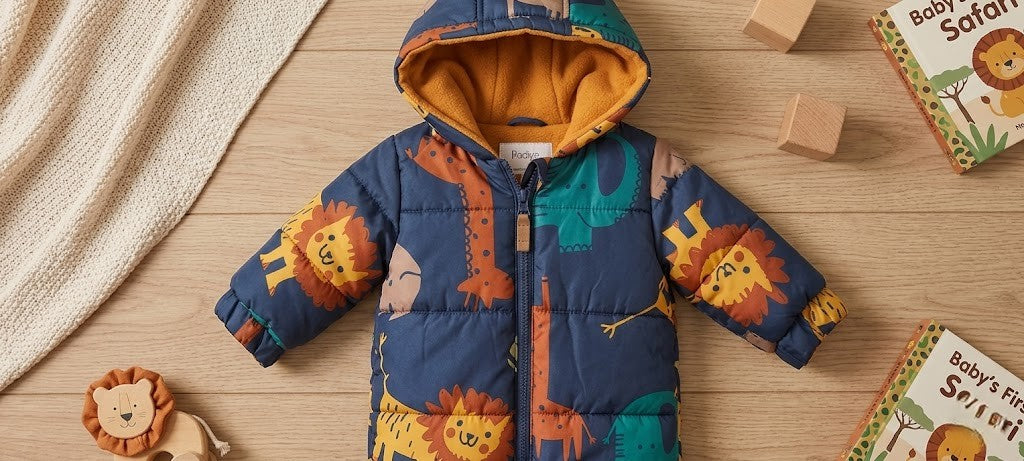 Cuddly Safari - Brand New Baby Hooded Puffer Jacket (3-6 Months)