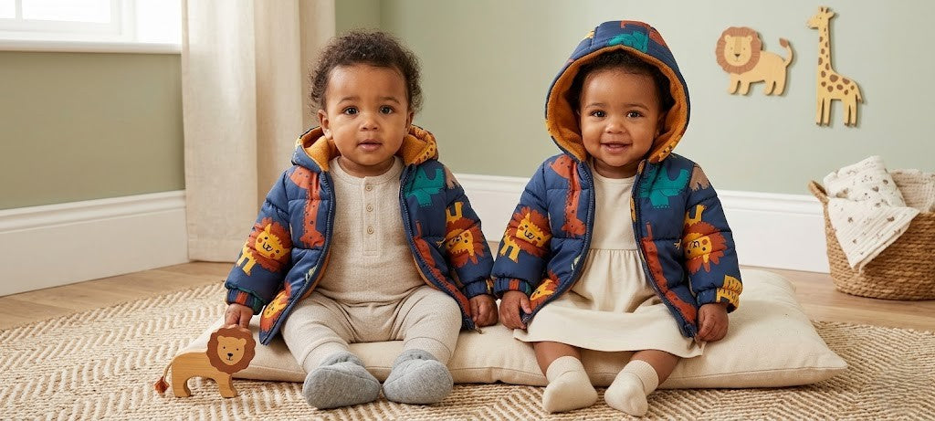 Cuddly Safari - Brand New Baby Hooded Puffer Jacket (3-6 Months)