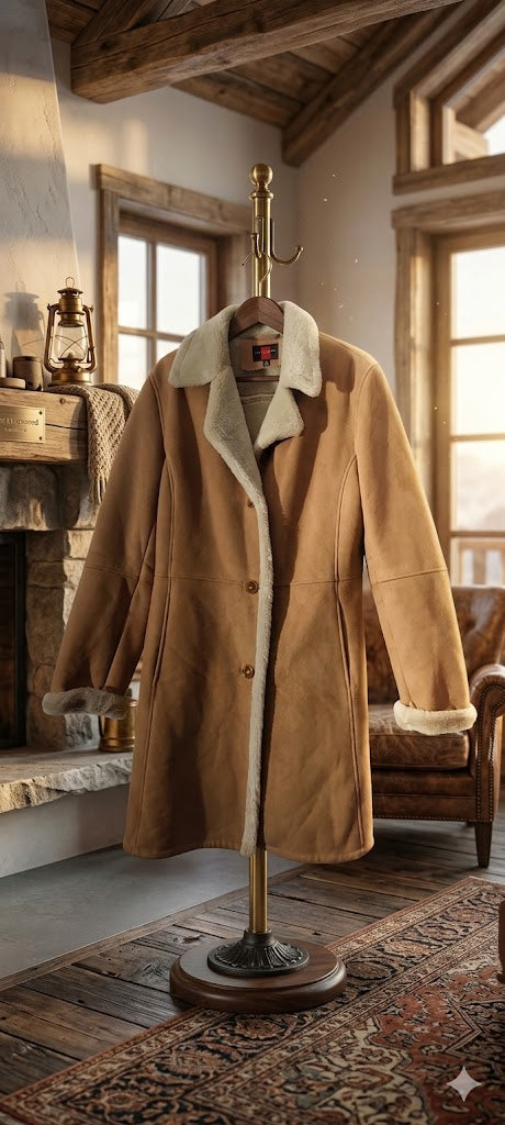 Cozy Faux-Shearling Tan Overcoat – Effortless Winter Style