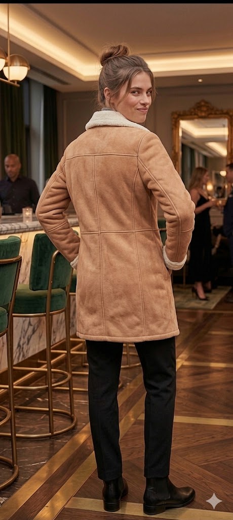 Cozy Faux-Shearling Tan Overcoat – Effortless Winter Style