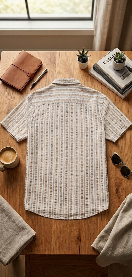 Woolworths Men's Regular Fit 100% Cotton Striped Shirt – XXL