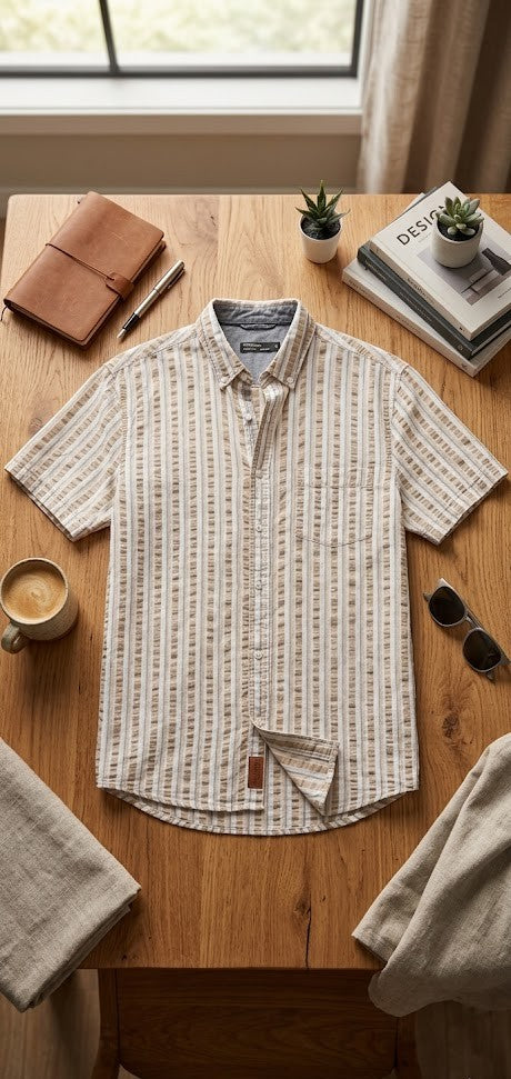 Woolworths Men's Regular Fit 100% Cotton Striped Shirt – XXL