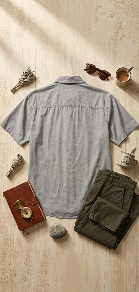 Barons mens' short sleeve button-down shirt