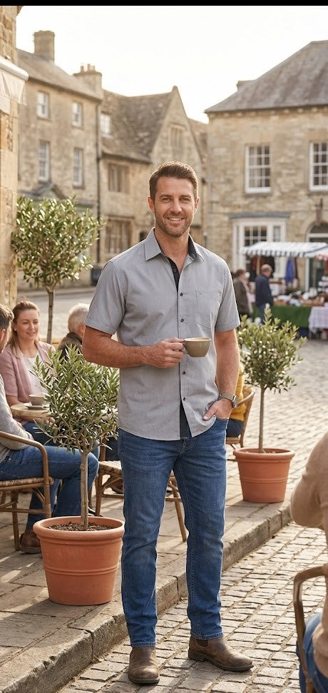 Barons mens' short sleeve button-down shirt
