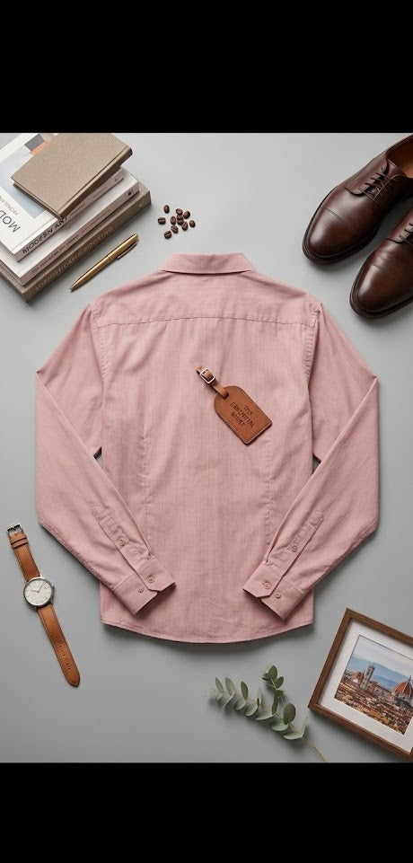 Markhams Men’s Slim Fit Button-Down – Dusty Pink (XL)