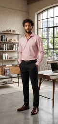 Markhams Men’s Slim Fit Button-Down – Dusty Pink (XL)