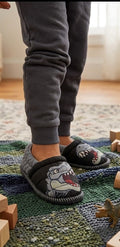 T-Rex Roar! Puffy Quilted Toddler Slippers | Size 5-6 (Excellent Condition)