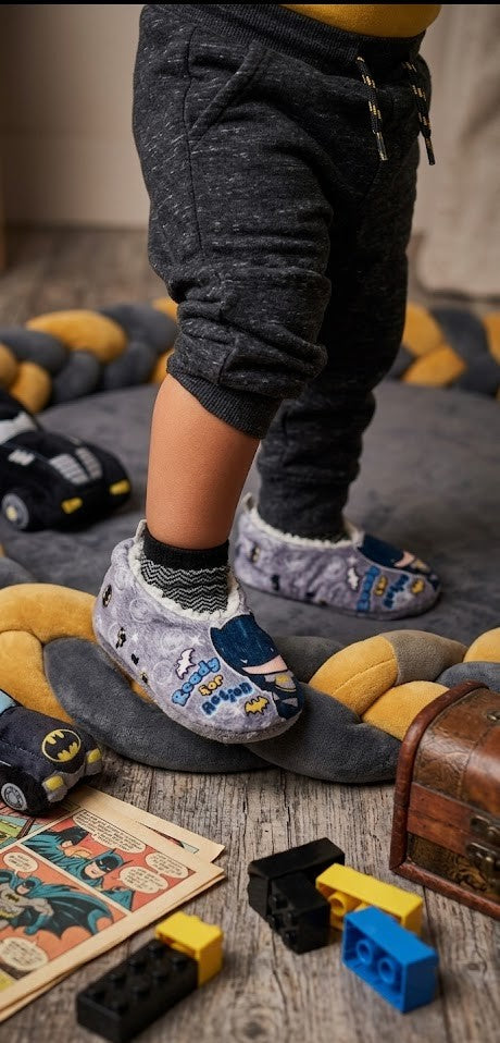 Toddler Boy’s Batman "Ready for Action" Plush Slippers | Size 18-24 Months