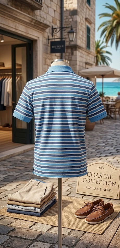 No Boundaries Men’s XXL Striped Polo Shirt – 100% Cotton