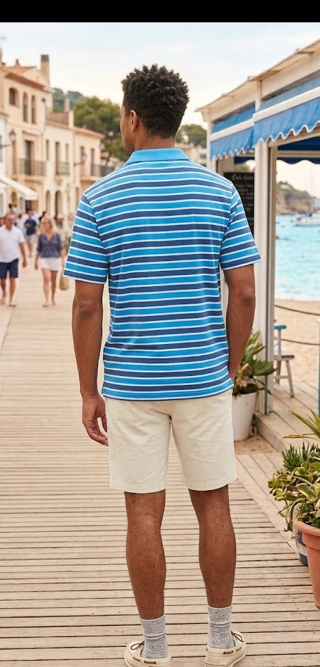 No Boundaries Men’s XXL Striped Polo Shirt – 100% Cotton