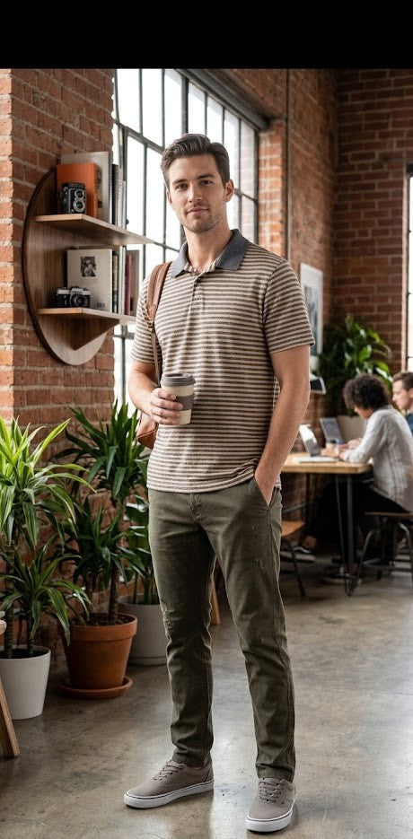 Maxed Men's Striped Polo Shirt - 2XL (100% Cotton, Made in South Africa)