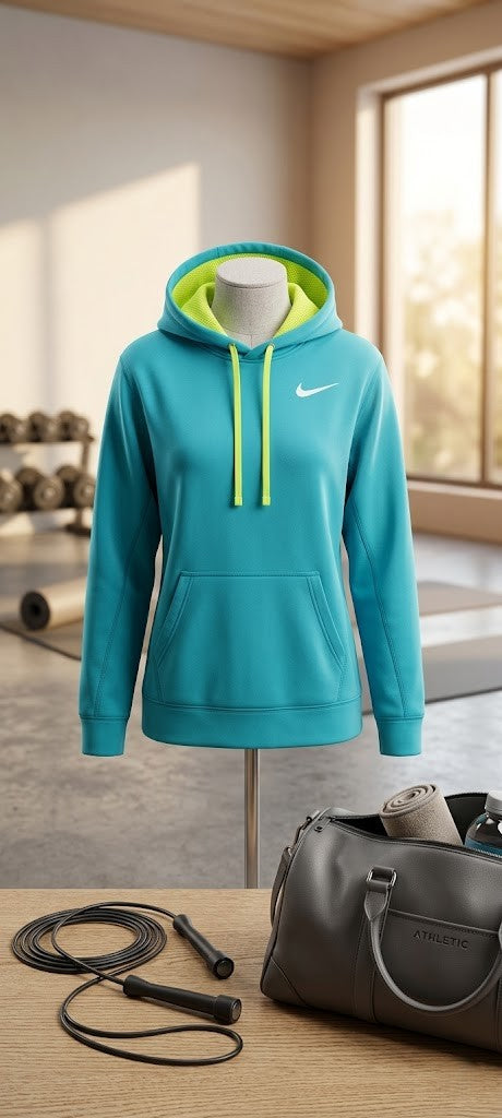 Nike Therma-FIT Unisex Training Hoodie – Teal/Volt (Size Medium)