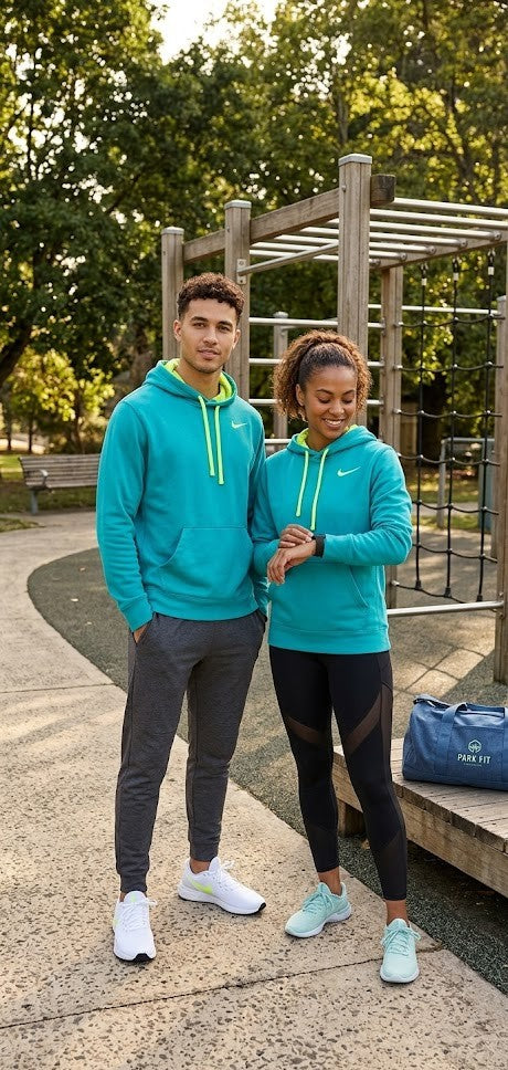 Nike Therma-FIT Unisex Training Hoodie – Teal/Volt (Size Medium)