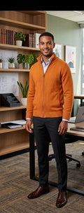 Urban Man Men's Mustard Yellow Long Sleeve Knit Jumper - Size Medium