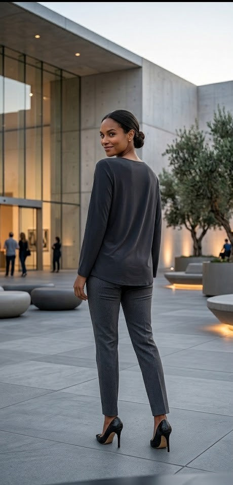 Size 12 V-Neck Blouse with Modern  Details