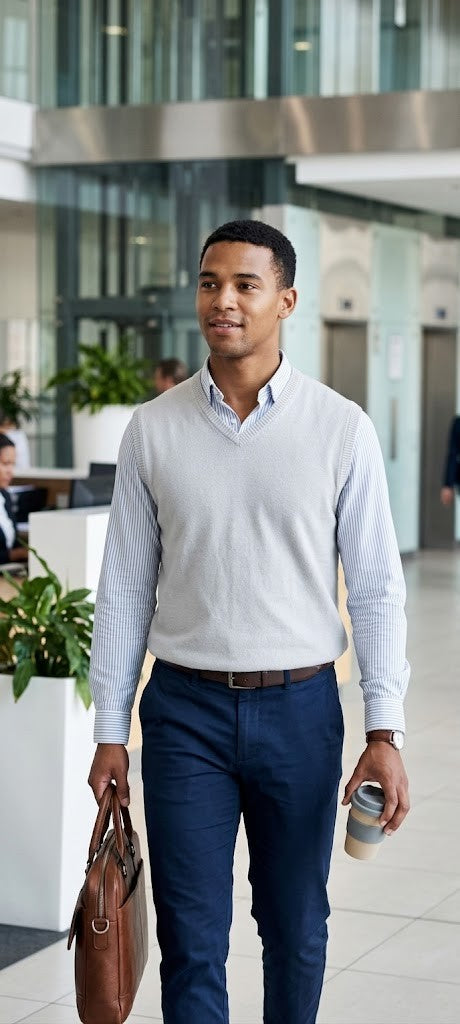 Woolworths Men's 100% Acrylic Knit V-Neck Sweater Vest - XXL