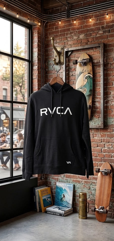 RVCA Heritage Logo Hoodie – Essential Black