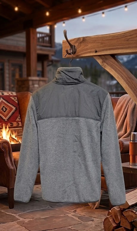 David Jones Men's Mixed Media Fleece Jacket - Size Large