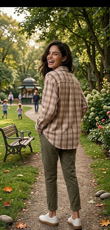 Woolworths Classic Plaid Button-Down Blouse | 100% Cotton | Size XL